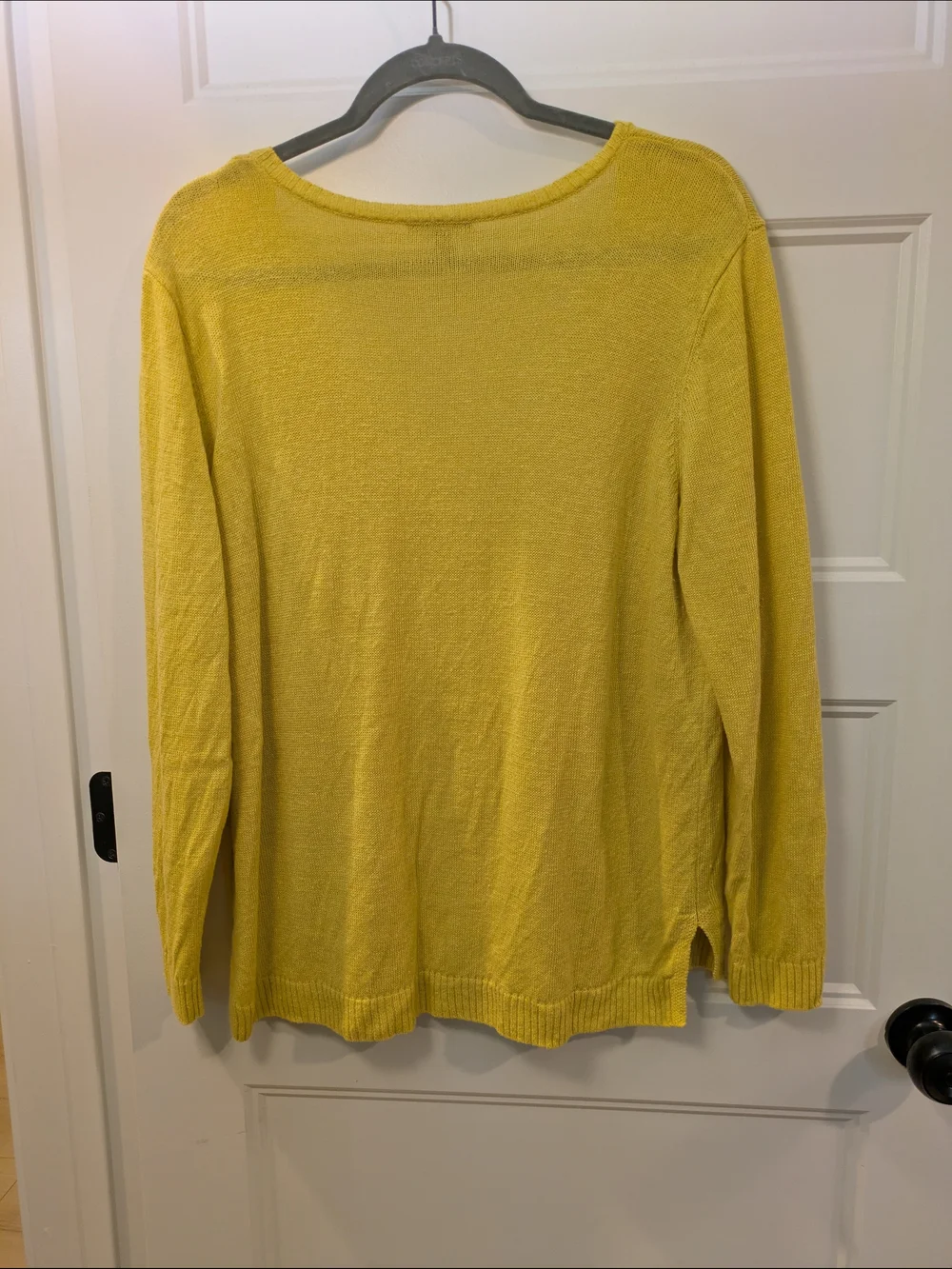 Eileen Fisher Yellow V-Neck Lightweight Sweater